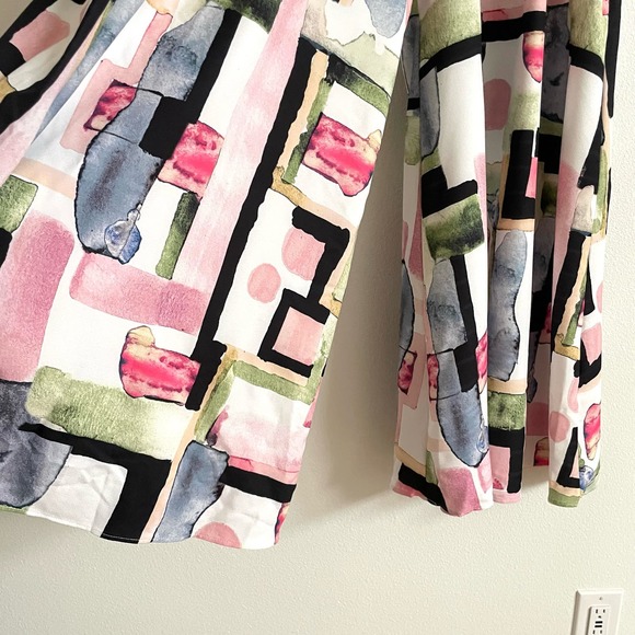 Colorful Geometric Abstract High Waisted Palazzo Pants Women’s Large NWOT - Picture 4 of 9